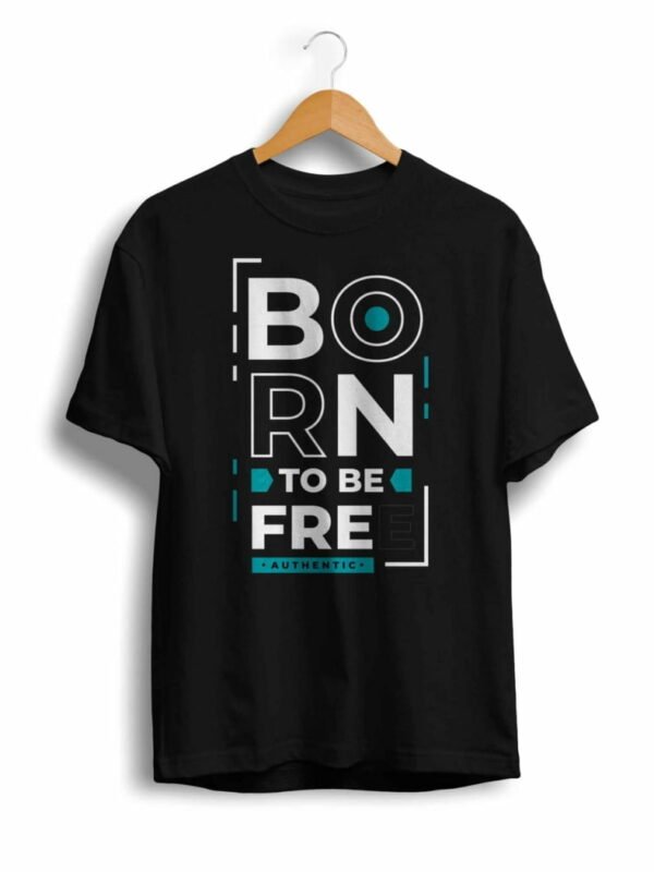 U/P Born to be free Unisex Black Tshirt