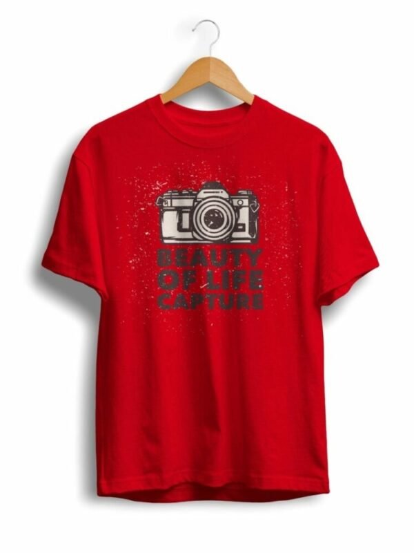beauty of life capture photography t shirts online India red
