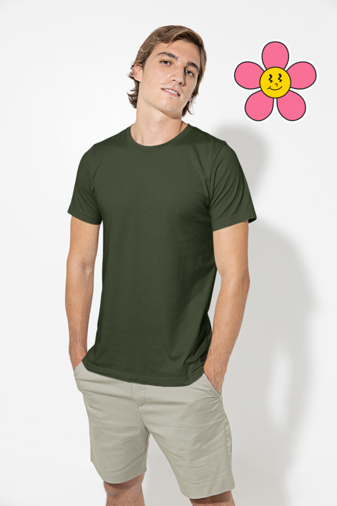Solid Supima Seaweed Green T Shirt