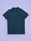 Petrol Blue Solid Collar T Shirt