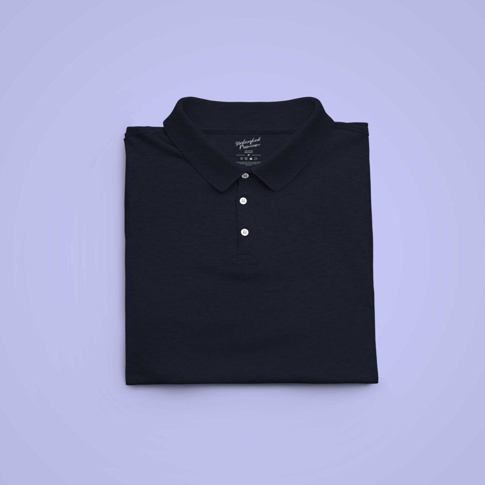 Navy Blue Solid Collar T Shirt