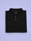 Black Solid Collar T Shirt