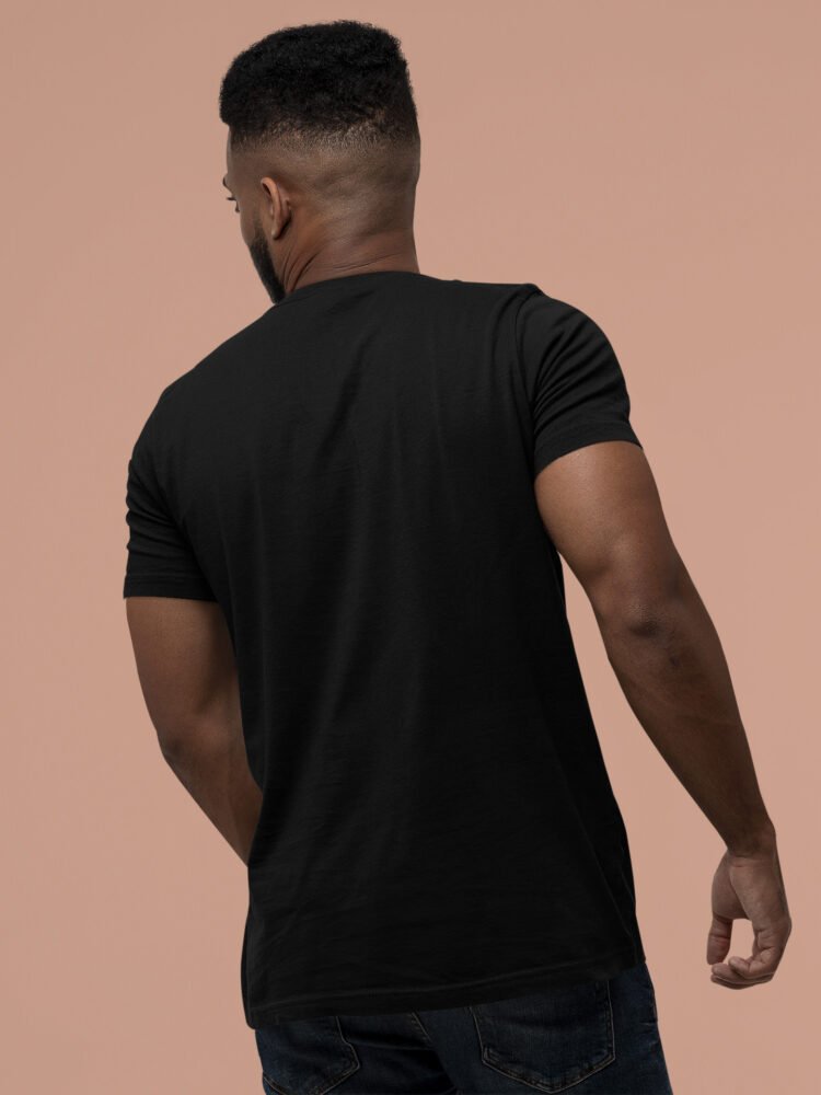 Black Solid Vneck T Shirt