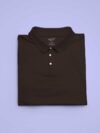 Brown Solid Collar T Shirt