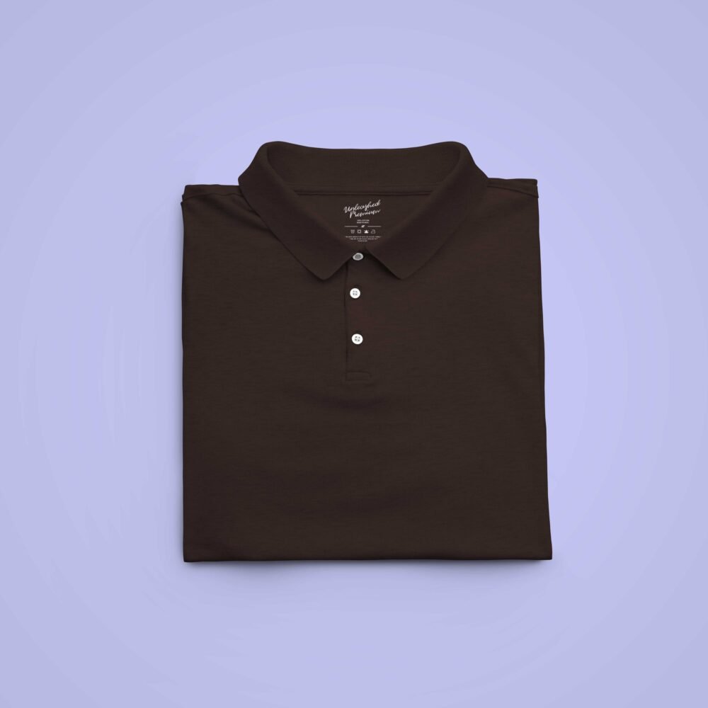 Brown Solid Collar T Shirt