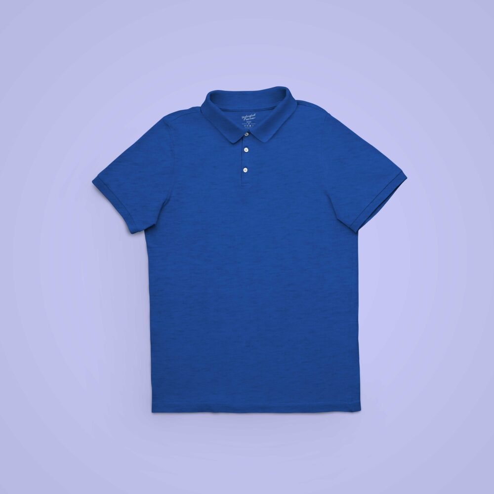 Royal Blue Solid Collar T Shirt