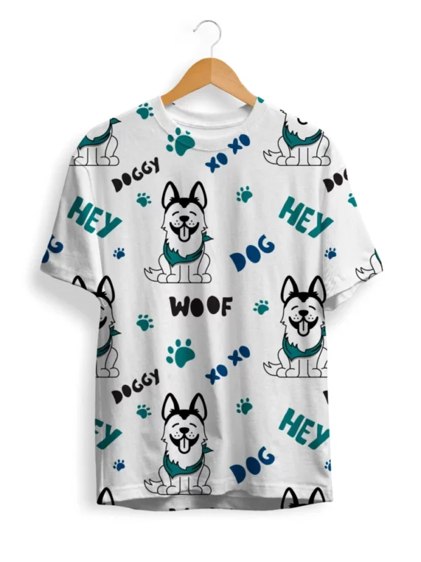 Hey Dog Pattern T-Shirt