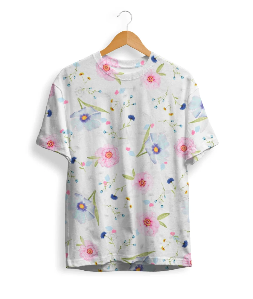 Light Flower Pattern T-Shirt