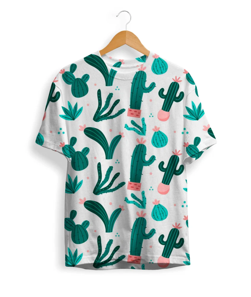 Summer Cactus Pattern T-Shirt