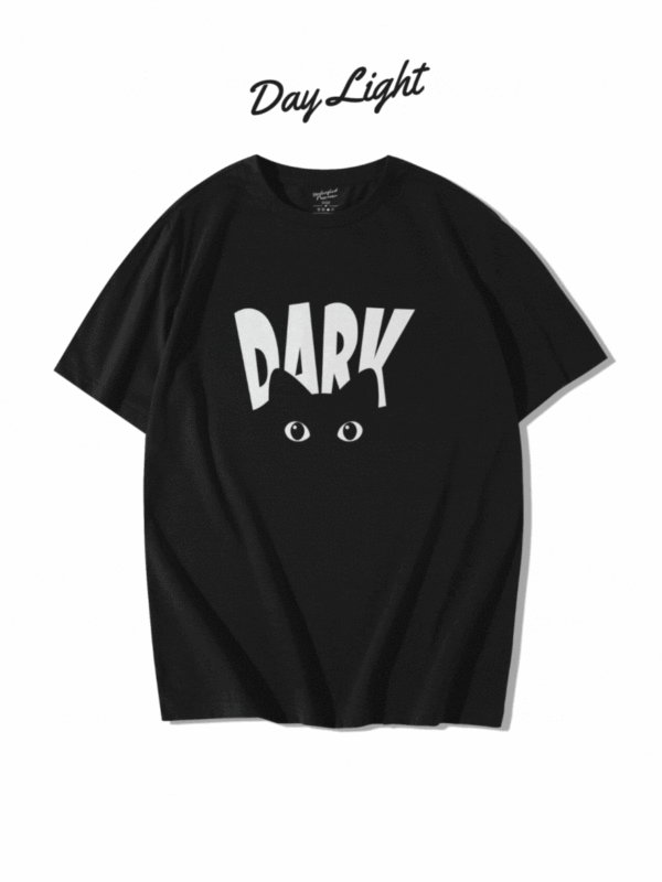 Cat Glow In Dark Oversized T-Shirt