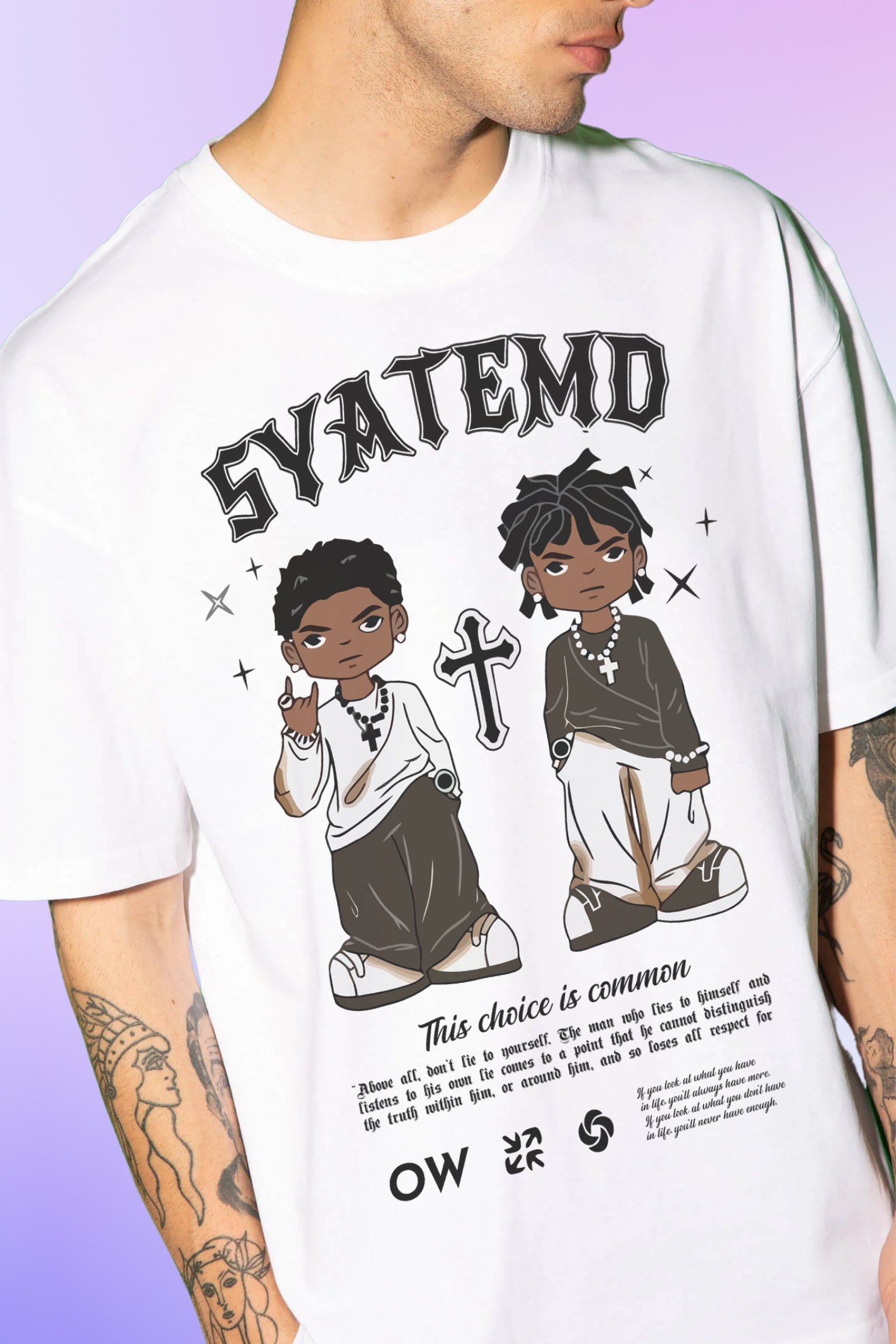 Oversized Cross Hip Hop T Shirt